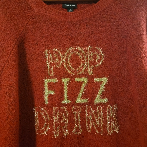 NEW Torrid 'Pop Fizz Drink' Fuzzy Special Event Sweater - Picture 3 of 12